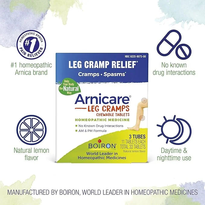 Boiron Arnicare Leg Cramps for Day and Night Relief from Cramping and Stiffness in Feet or Calves - 33 Tablets - Product I...