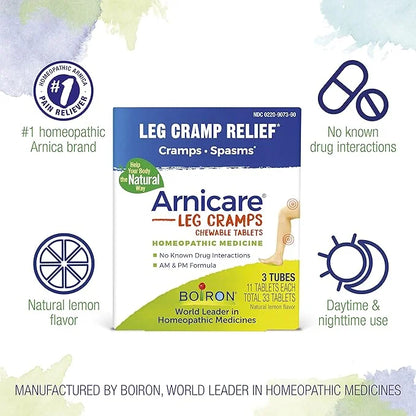 Boiron Arnicare Leg Cramps for Day and Night Relief from Cramping and Stiffness in Feet or Calves - 33 Tablets - Product I...