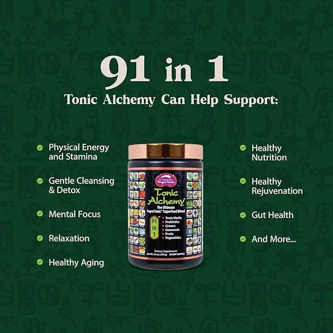 Dragon Herbs Tonic Alchemy Greens Superfood Powder 91 Ingredients