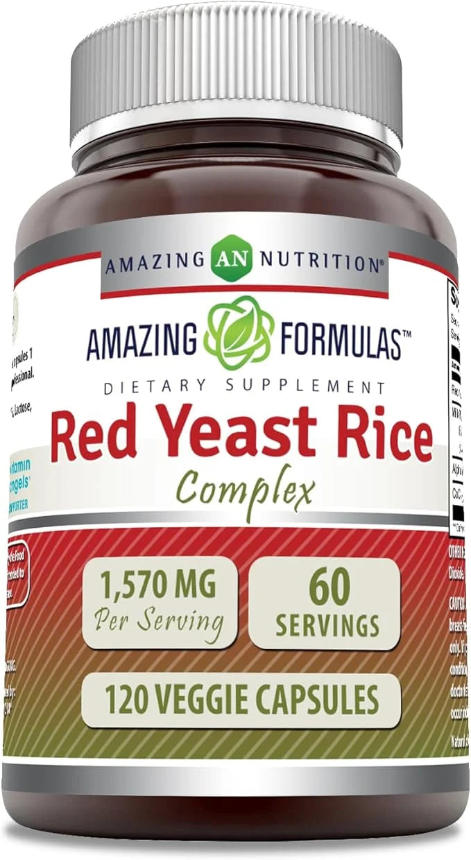 Amazing Formulas Red Yeast Rice Complex 1570 Mg 120 Veggie CoQ10, Milk