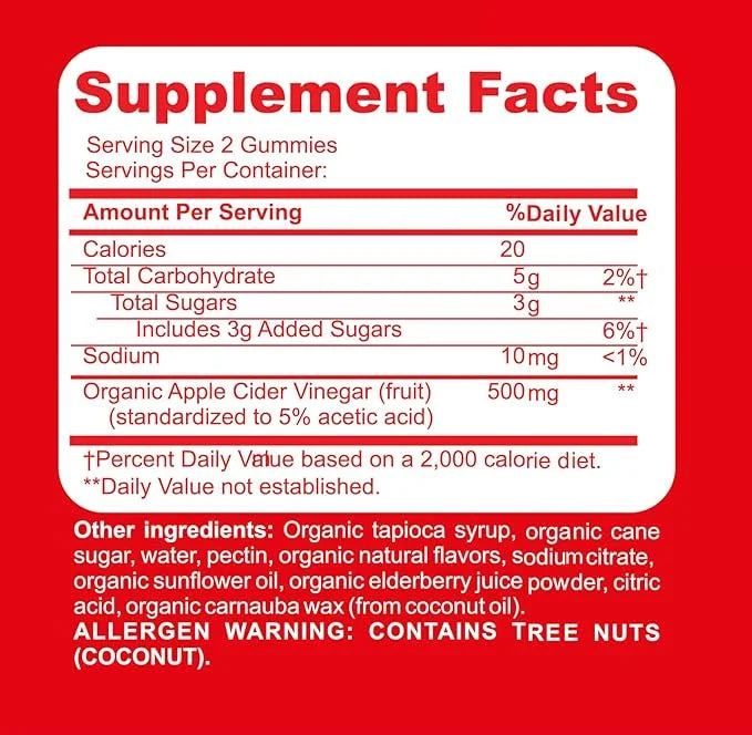 Organic Kids Apple Cider Vinegar Gummies 60 Day