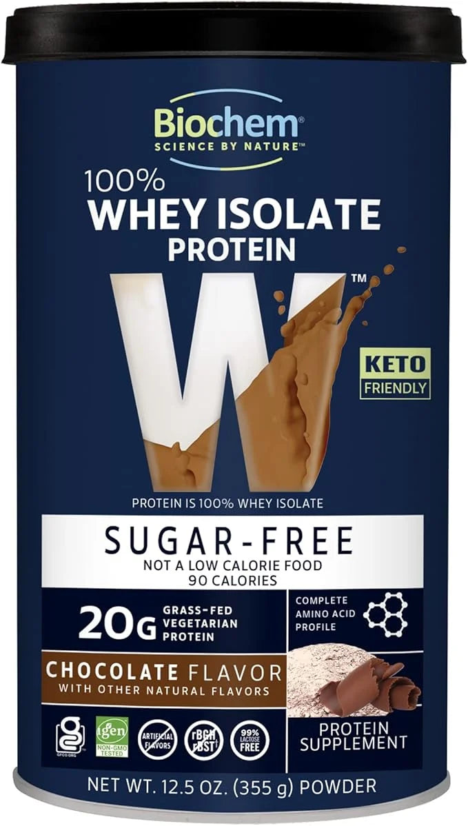 Biochem 100% Whey Sugar-Free Chocolate 20g, 12.5oz, Certified Vegetarian, Certified Gluten Free, Certified Non-GMO Tested,...