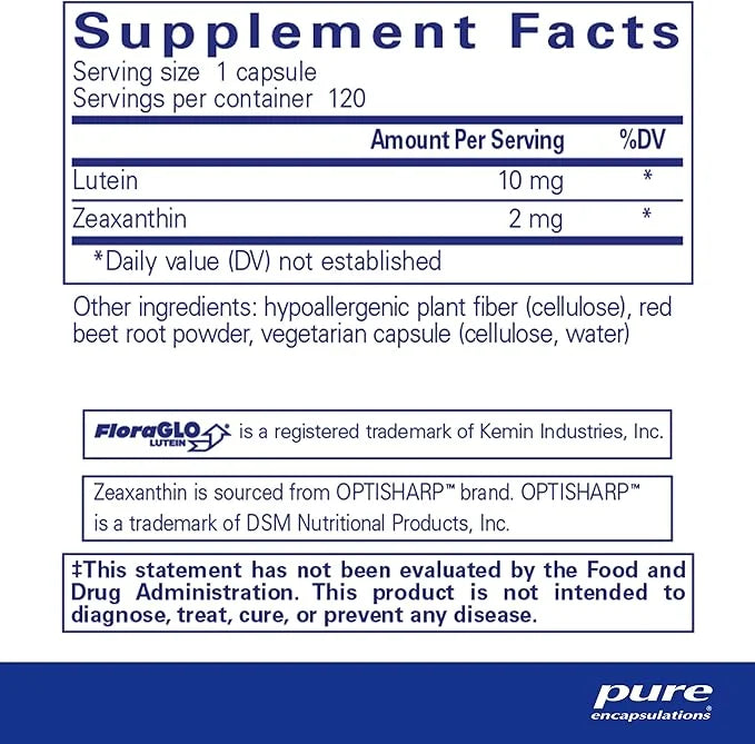 Pure Encapsulations Lutein & Zeaxanthin 120 Capsules