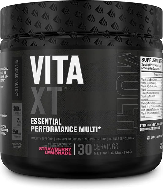 Jacked Factory Vita XT Performance Vitamin Powder KSM-66 Ashwagandha, B6, B12, B12, & 30Sv