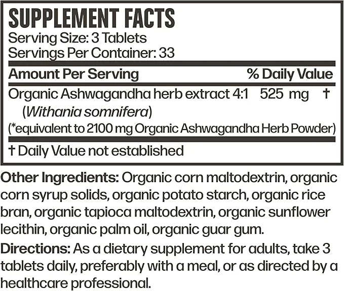 Futurebiotics Certified Organic Ashwagandha, Stress Mood 100 Organic