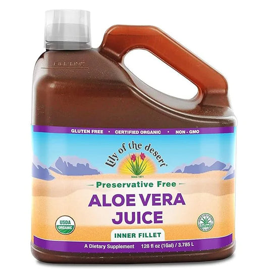 Lily of the Desert Aloe Vera Juice - Organic, Preservative-Free Inner Fillet Aloe Vera Drink with Natural Digestive Enzyme...