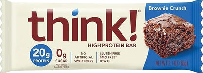 think! Protein Bars, High Protein Snacks, Gluten Free, Sugar Free Energy Bar with Whey Protein Isolate, Brownie, Nutrition...