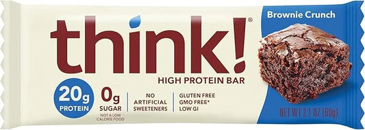 think! Protein Bars, High Protein Snacks, Gluten Free, Sugar Free Energy Bar with Whey Protein Isolate, Brownie, Nutrition...
