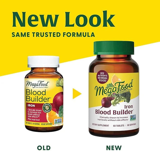 MegaFood Blood Builder - Iron Supplement Clinically Shown to Increase Iron Levels without Side Effects - Iron Supplement f...