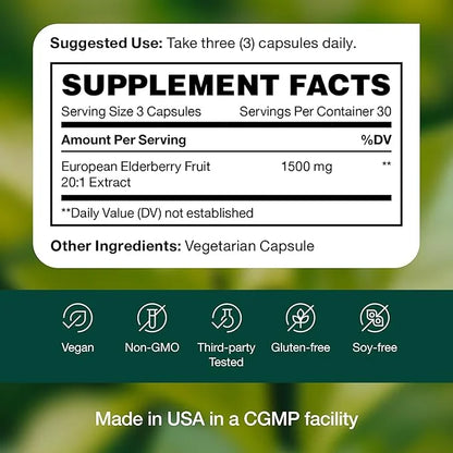 Elderberry Immune Support – Strongest DNA 1800mg Sambucus