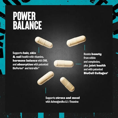 Animal Power Balance – Women's Alpha F Comprehensive Formula – Supports Hormonal Balance, Complexion, Hair, Nails, Mood an...