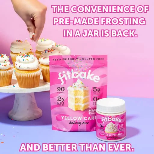 FitBake Vanilla Buttercream Frosting | Keto Frosting for Low Carb Desserts | No Sugar Added Keto Icing For Keto Cakes | 0g...