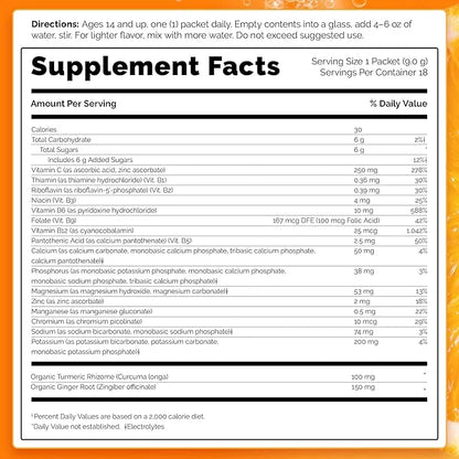 Emergen-C Citrus-Ginger Fizzy Drink Mix, Turmeric 18 Count