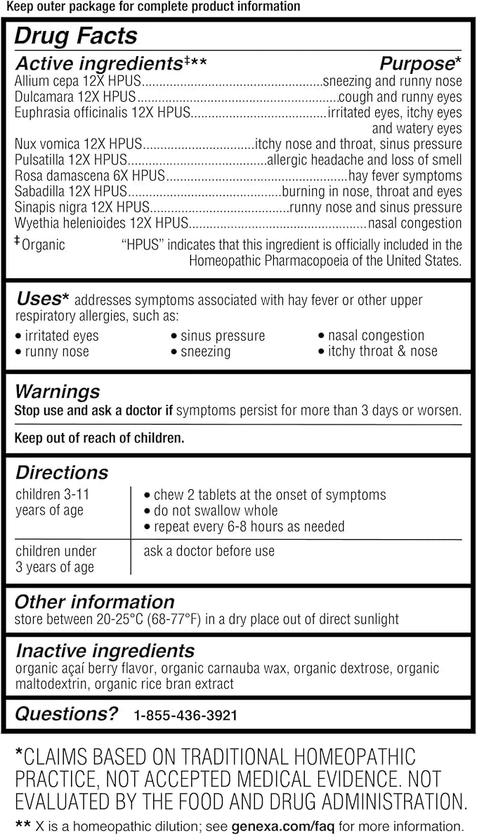Genexa Kids' Allergy Care 60 Chewable