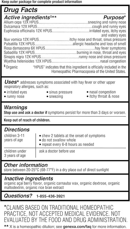 Genexa Kids' Allergy Care 60 Chewable