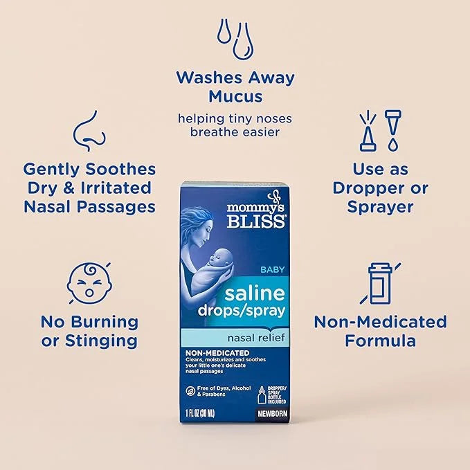 Mommy's Bliss Saline Drops/Spray, Nasal Relief 1 Fl