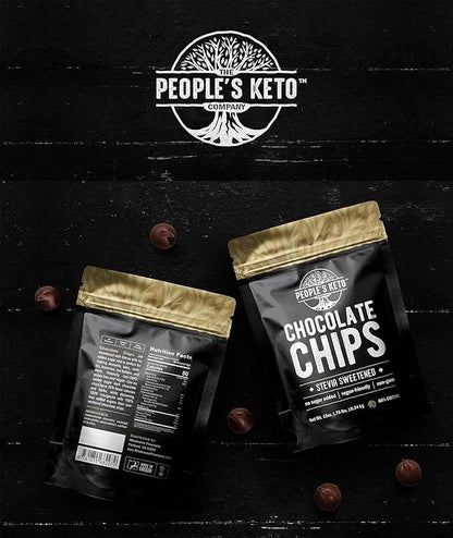 Sugar Free Large Chocolate Chips, Stevia Sweetened, 12 oz. Value Size, Non-GMO, Vegan, Keto, Low Carb, 60% Cocoa, All Natu...