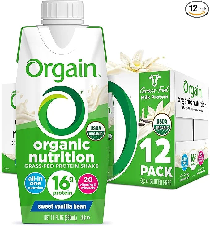 Orgain Organic Nutritional Protein Shake, Vanilla Bean - 16g Grass Fed Whey Protein, Meal Replacement, 20 Vitamins & Miner...