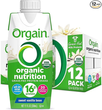 Orgain Organic Nutritional Protein Shake, Vanilla Bean - 16g Grass Fed Whey Protein, Meal Replacement, 20 Vitamins & Miner...