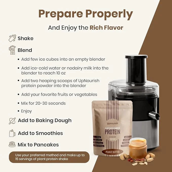 UpNourish Peanut Butter Vegan Protein Powder 54 Superfoods Powder,1.5 Billion CFU Probiotics 21g Plant Based Protein,No Su...