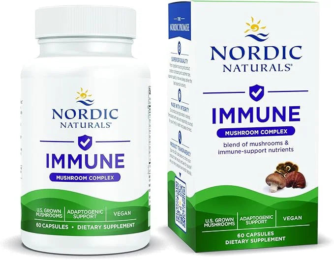 Nordic Naturals Immune Mushroom Complex, Unflavored 60 Capsules 30 Servings