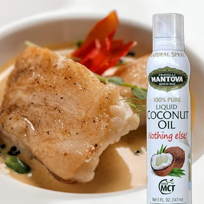 Mantova Coconut Oil Spray, 100% Pure Cooking Oil, Ideal for Healthy Keto Snacks, Baking, Grilling, and Seasoning - Versati...