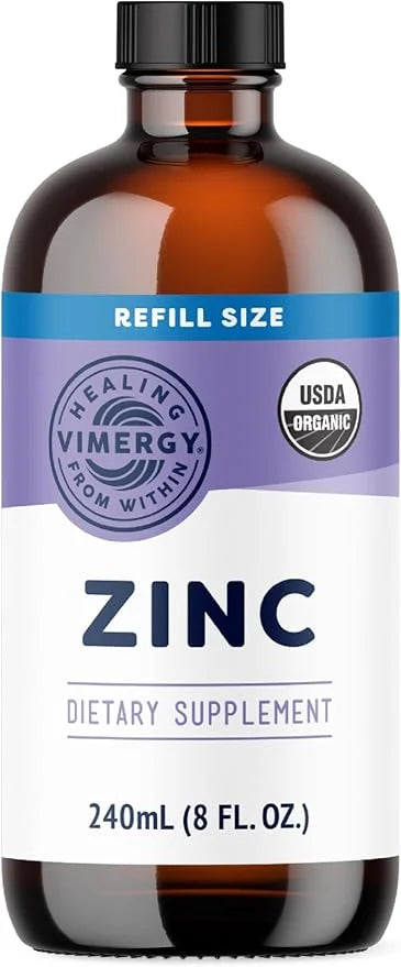 Vimergy Liquid Zinc Refill – Fast-Absorbing Immune Support* – Promotes Healthy Bones & Skin – USDA Certified Organic, Vega...