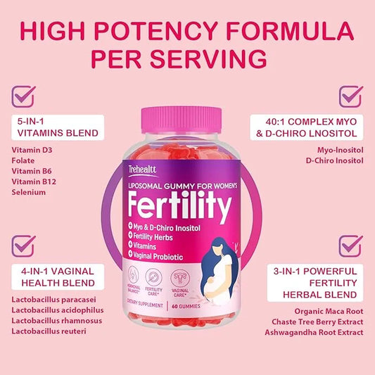 Fertility Supplements for Women, Prenatal Vitamins with Myo-Inositol & D-Chiro Inositol, Folate, Herbs, for Hormonal Balan...
