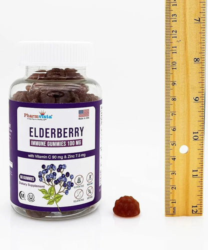 Elderberry Gummies 100mg with Vitamin C 7% Anthoycyanin 60 Count
