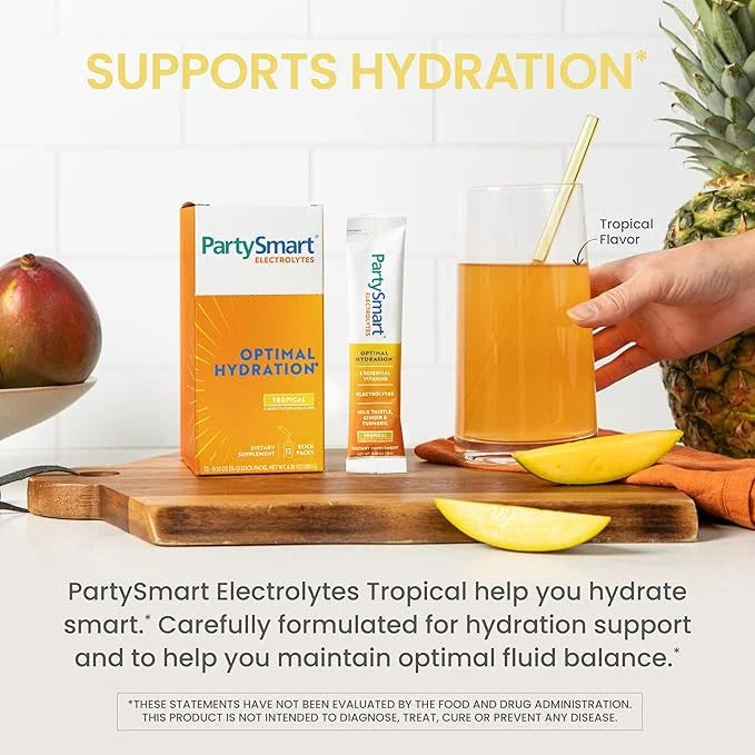 Himalaya PartySmart Tropical Electrolytes Powder Packets, 12 Count, Supports Hydration, Rehydrate with Sodium & Potassium,...