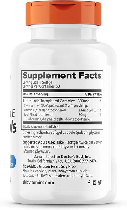 Doctor's Best Vitamin E Tocotrienols contains 60 Count