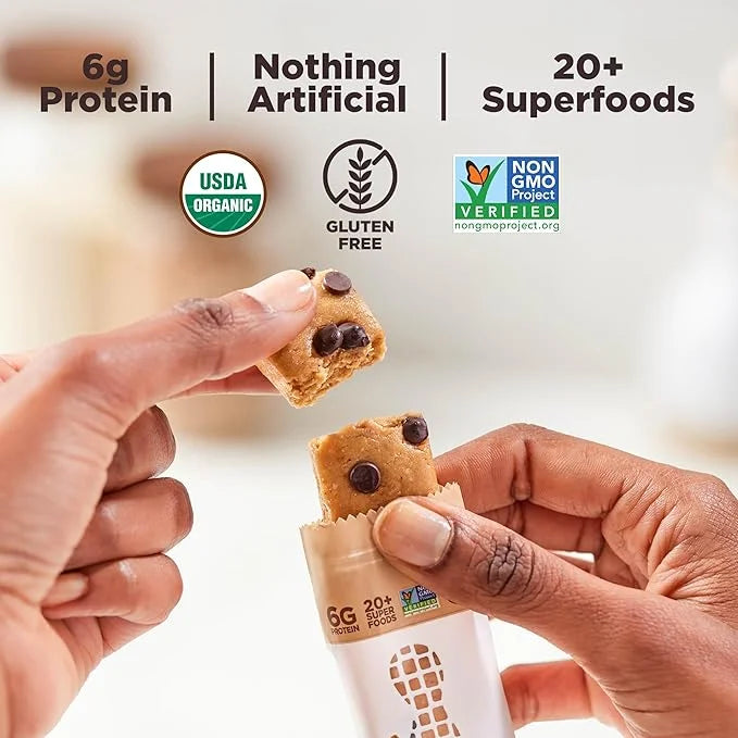 Perfect Bar Mini, Dark Chocolate Chip Peanut Butter Protein Bar, Protein Snack, Snack Bar, Organic, Gluten Free, Soy Free,...