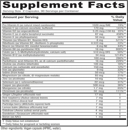 Vitanica Maternal Symmetry, Prenatal and Postnatal 180 Capsules