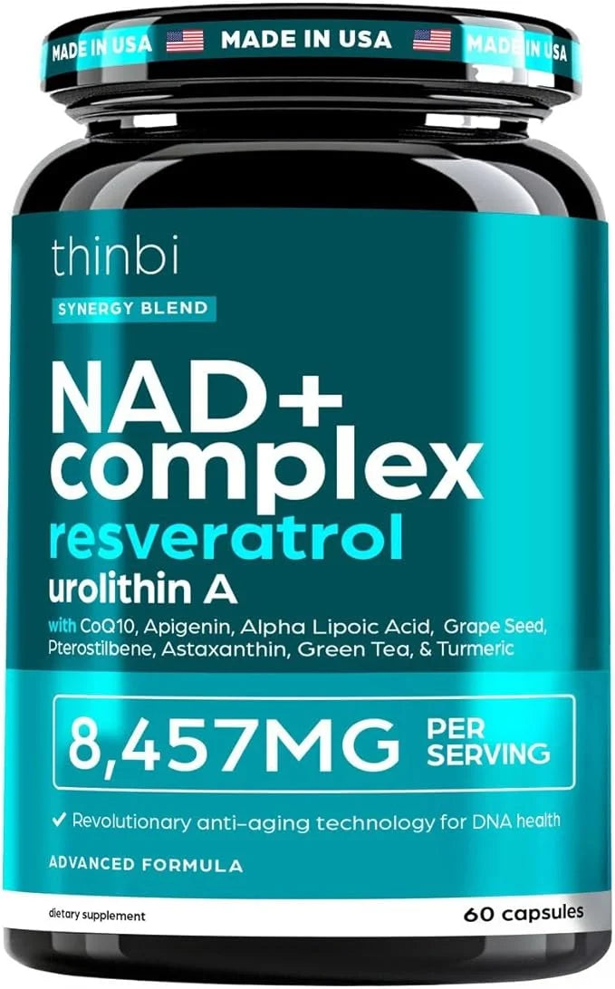 NAD Supplement 8457 mg – Extra Strength NMN Alternative Liposomal NAD+ for Women & Men w/ Urolithin A, Resveratrol, CoQ10,...
