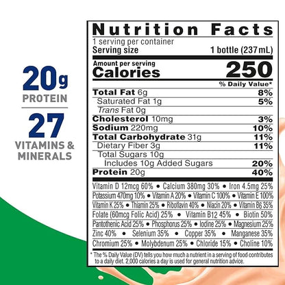 BOOST High Protein with Fiber Ready to Drink Complete Nutritional Drink, Very Vanilla, 8 fl oz Bottle, 24 Pack - Product I...