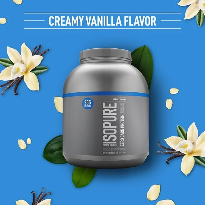 Isopure Zero Carb 100% Pure Whey Isolate Protein Powder, Lactose Free, Gluten Free, With Vitamins, Creamy Vanilla, 25g Pro...