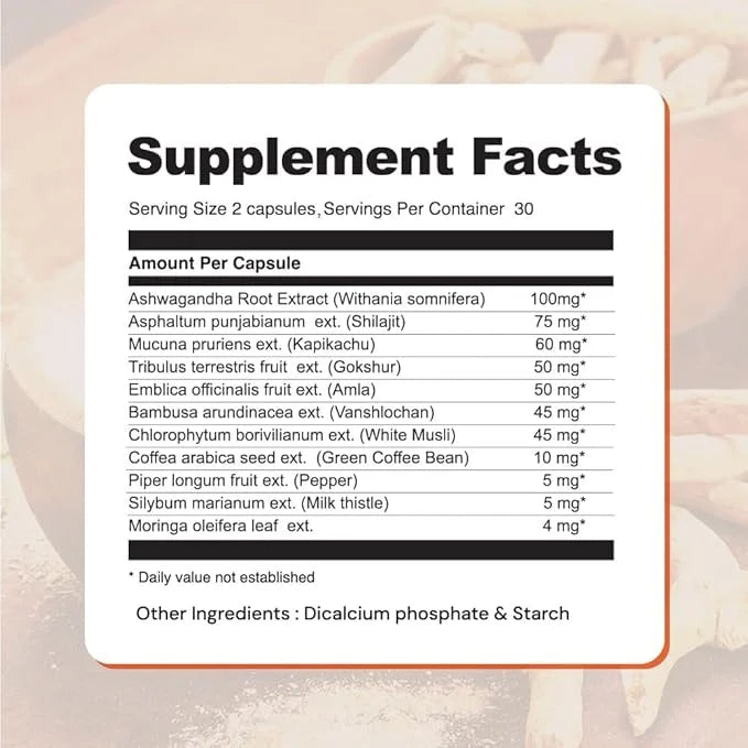 AyuZest Ashwagandha KSM-66 + Shilajit Capsules