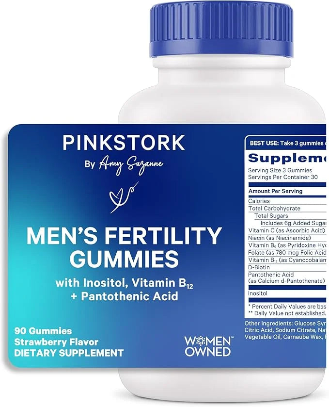 Blue Stork Fertility Supplement Gummies for Men - Male Prenatal Vitamins, Conception Support for Him - Reproductive Health...