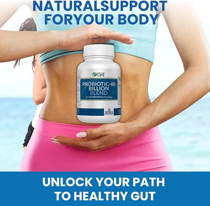 Probiotic-40 Billion: Helps Gut Health & 4 Strain 40 Billion 60 Capsules.