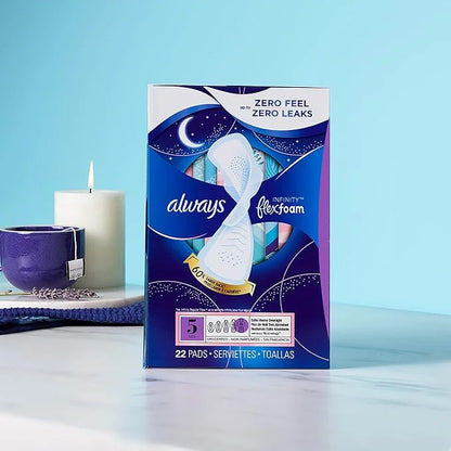 Always Infinity Feminine Pads for Women, 5 Extra 30 Count