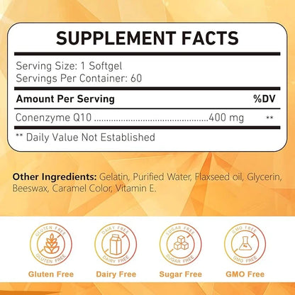 CoQ10 400mg Softgels, Coenzyme Q10 Supplements