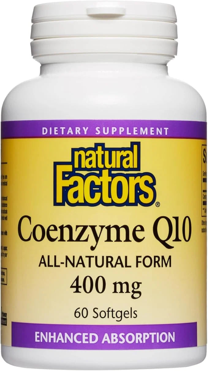 Natural Factors Coenzyme Q10 400 mg, Q10 Supplement 60 Softgels