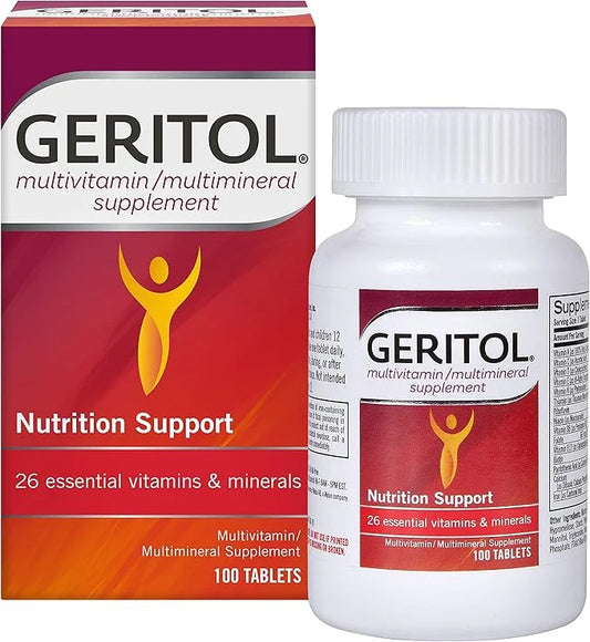 Geritol, Multivitamin Supplement, Contains B-Vitamins, Antioxidants, 26 Essential 100 Tablets