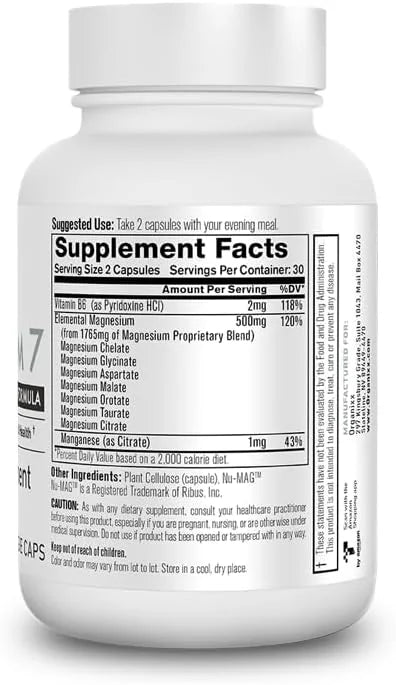 Organixx Magnesium Supplement, Natural Calm Magnesium B6 and (60 Count)