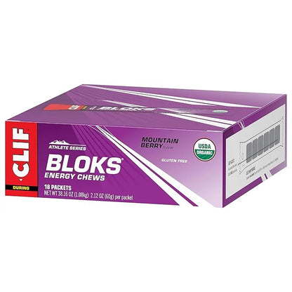 CLIF BLOKS - Mountain Berry Flavor - Energy Chews - Non-GMO - Plant Based - Fast Fuel for Cycling and Running - Quick Carb...