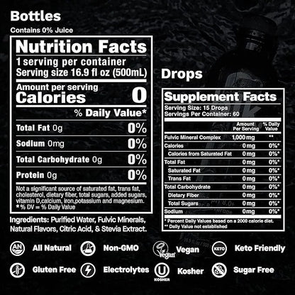12ct Watermelon 16.9oz and 1ct Concentrated blk. Drops ph8+ and Bioavailable Fulvic & Humic Acid Over 77 Trace Minerals He...