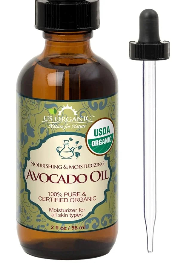 US Organic Avocado Oil Unrefined Virgin, USDA Certified Organic, 100% Pure & Natural, Cold Pressed, in Amber Glass Bottle ...