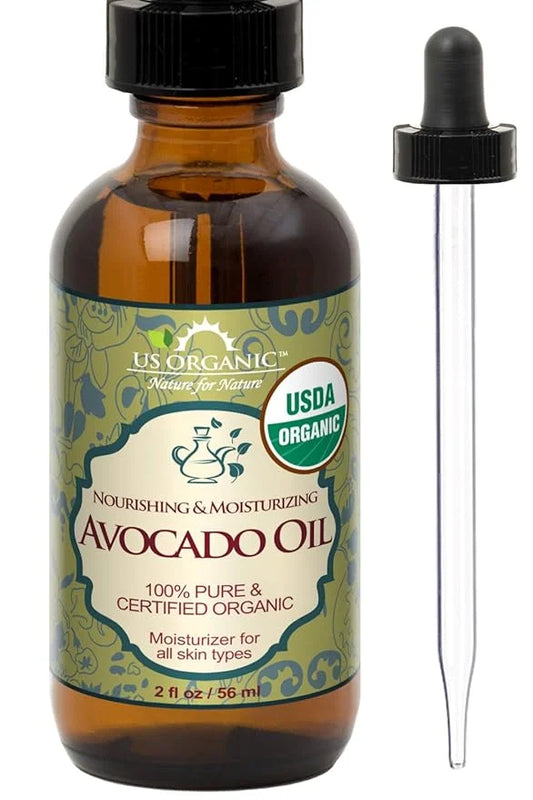 US Organic Avocado Oil Unrefined Virgin, USDA Certified Organic, 100% Pure & Natural, Cold Pressed, in Amber Glass Bottle ...
