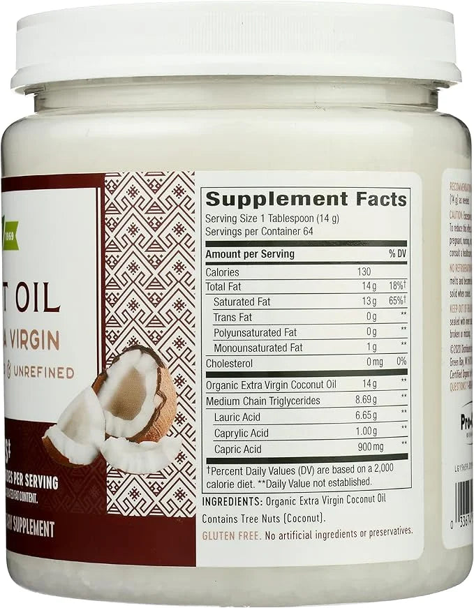 Nature's Way Organic Extra Virgin Coconut Oil, Pure Source of MCTs, Cold-Pressed, 32 Oz. - Product Image