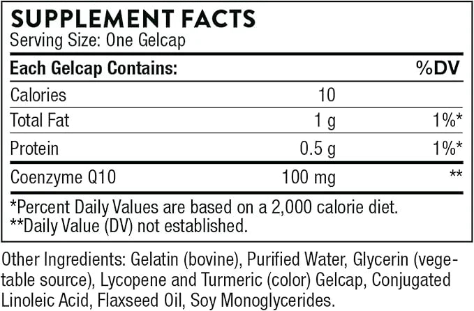 THORNE CoQ10 (formerly Q-Best 100) 100mg Optimally 60 Gelcaps